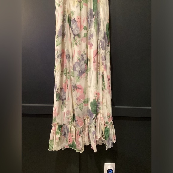 Soft Surroundings Pastel Floral Print Layered chiffon cottagecore maxi dress - Picture 8 of 14